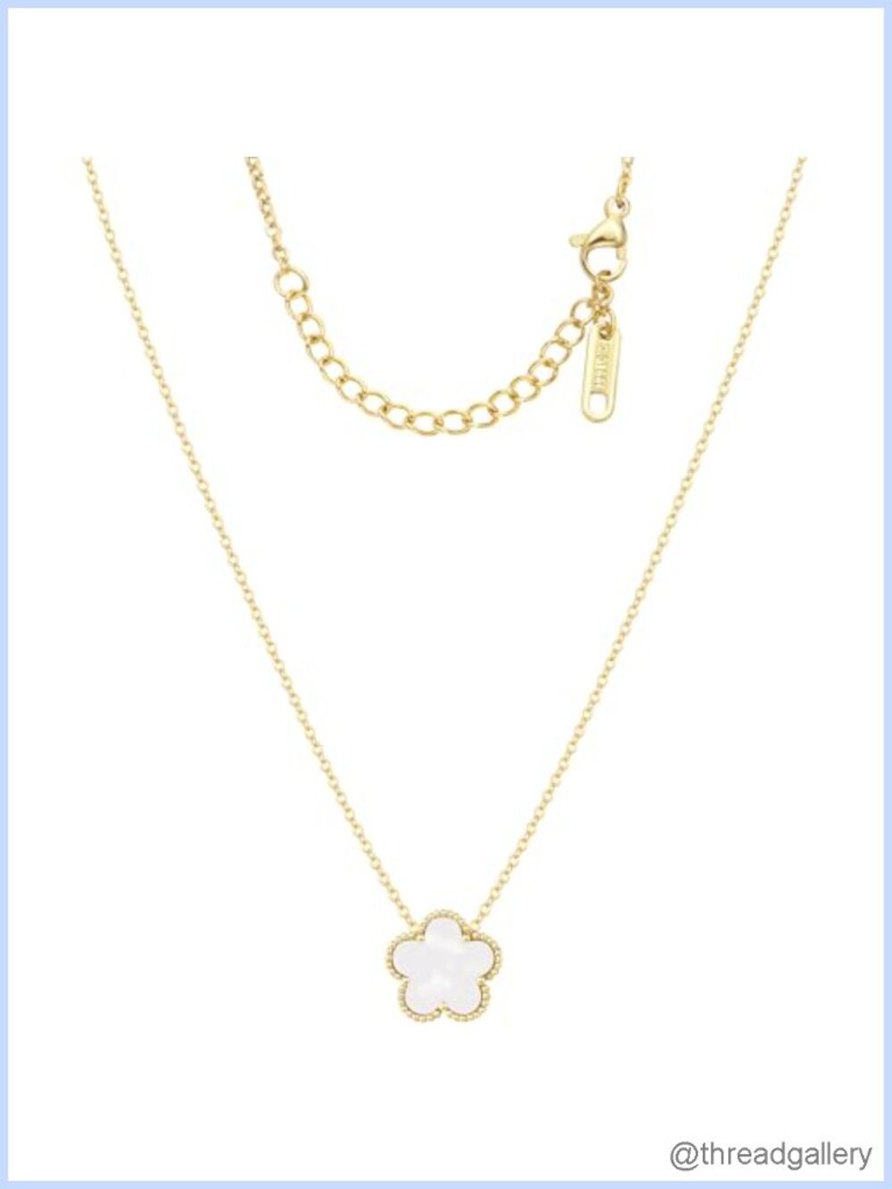 Four Leaf Clover Necklace 18K Gold Plated Flower Y Pendant Lucky